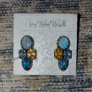 Four Stone Sterling Silver Earrings